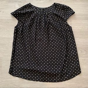 Black Polka Dot J Crew Silk Blouse